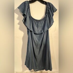 Tommy Bahama Denim Blue Off-Shoulder Dress
